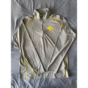 Columbia Iowa Hawkeyes Quarter Zip Mens Medium Gray Excellent NCAA Pullover